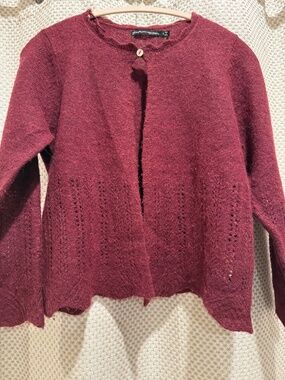 beautiful plum woolen cardigan